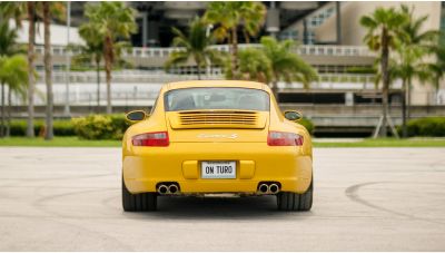 tip 4 Rear view of Yellow Porche