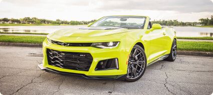 Yellow Chevrolet Camaro ZL1 convertible