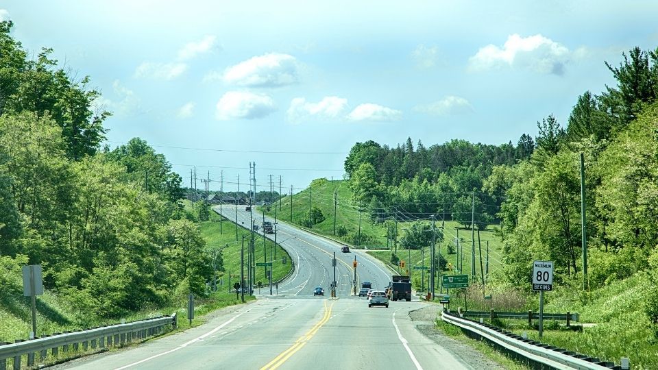 Road leading to Newmarket city, Ontario