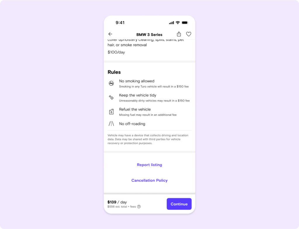 Guest rules and tracker disclaimer UI