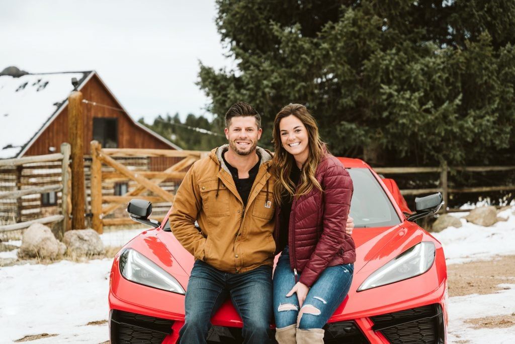 Justin and Meagan with their vehicle collection