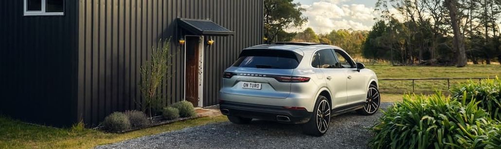 Turo rental car parked outside a house in Australia