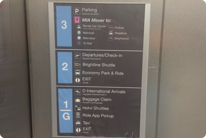 MIA North terminal instruction 2