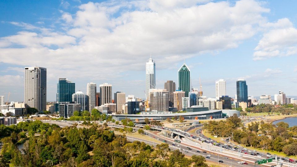 A photo taken of a street in Perth.