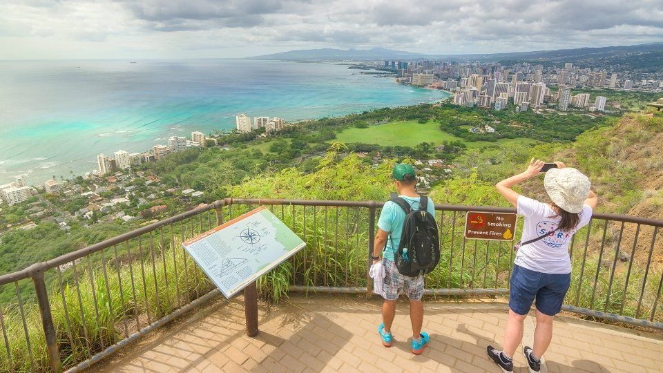 View from Diamond Head Monument State Viewpoint, Oahu, Hawaii