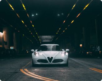 Alfa Romeo rental alternative booked on Turo in tunnel