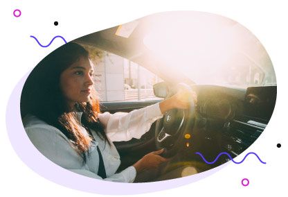 Woman in driver’s seat of a BMW rented on Turo