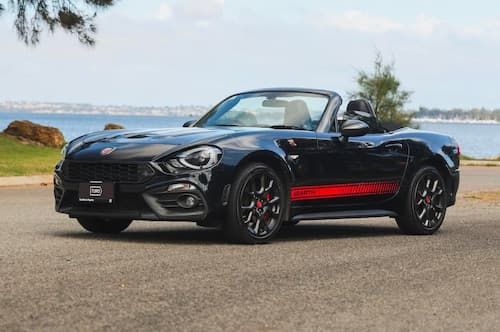 Car hire Perth - an Abarth sports car listed in Perth, with the water in the background.