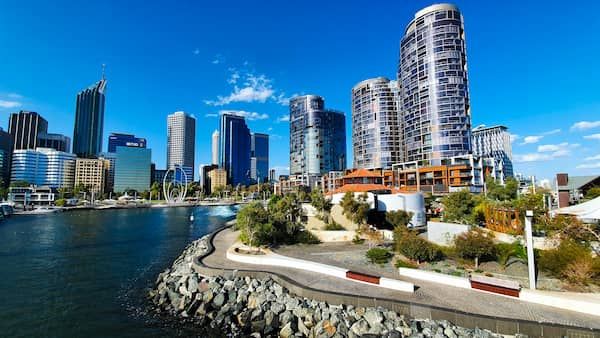 Car hire Perth - image of Perth skyline, a popular visited by people hiring a car in Perth